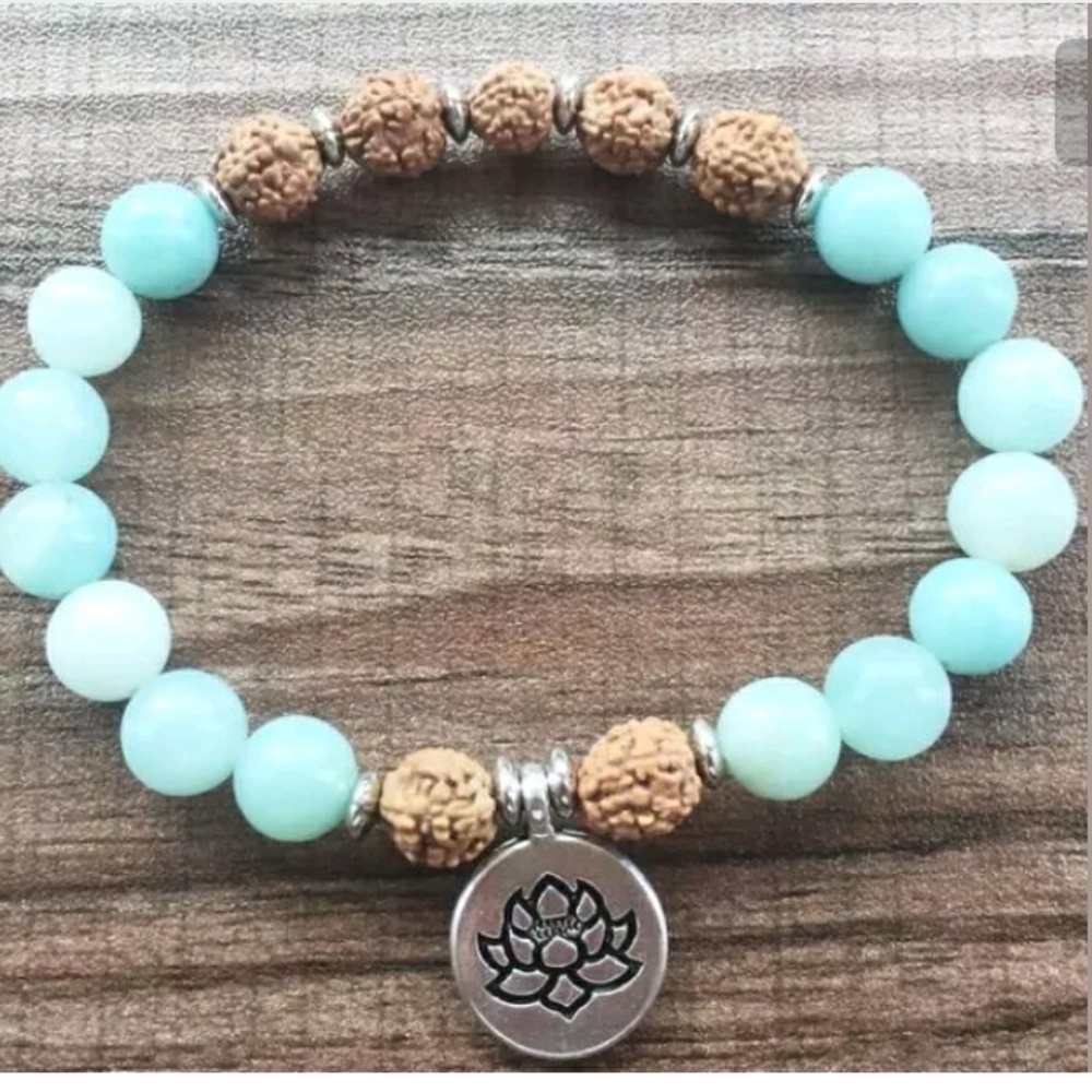 Chakra Healing Blue Prayer bohemian bracelet Amazonite
